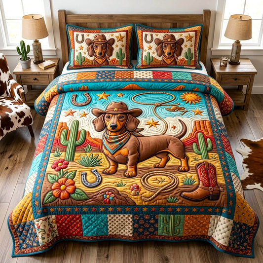Dachshund Lover 3-Piece Quilted Bedding Set GFTONMU2913