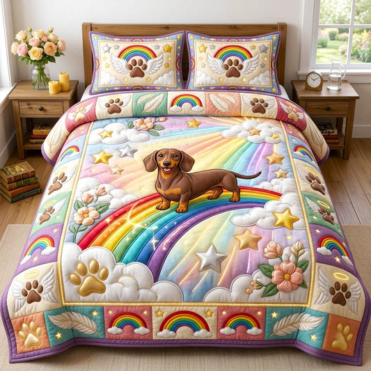 Dachshund Lover 3-Piece Quilted Bedding Set GFTONMU2915