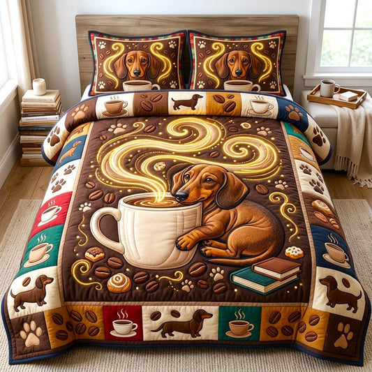 Dachshund Lover 3-Piece Quilted Bedding Set GFTONMU2918