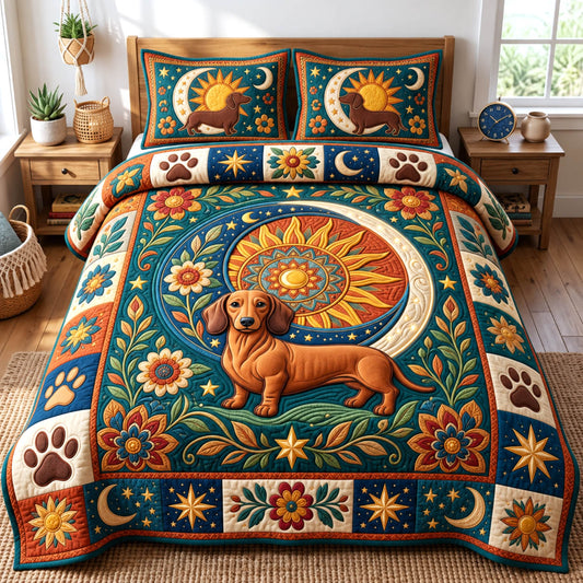 Dachshund Lover 3-Piece Quilted Bedding Set GFTONMU2919