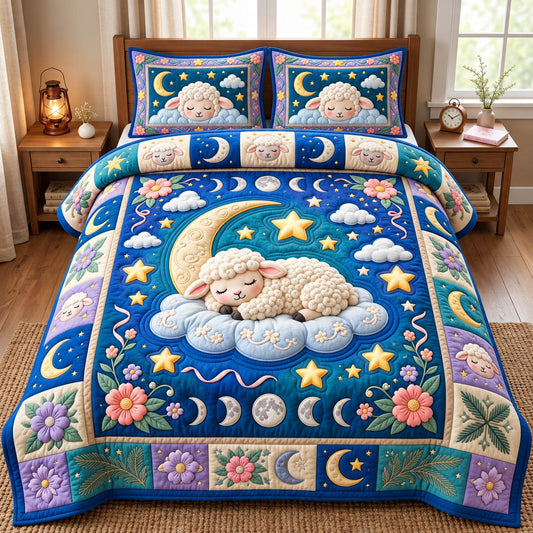 Farmhouse Sheep 3-Piece Quilted Bedding Set GFTONMU2920