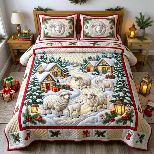 Farmhouse Sheep 3-Piece Quilted Bedding Set GFTONMU2922
