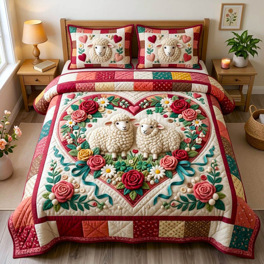 Farmhouse Sheep 3-Piece Quilted Bedding Set GFTONMU2926