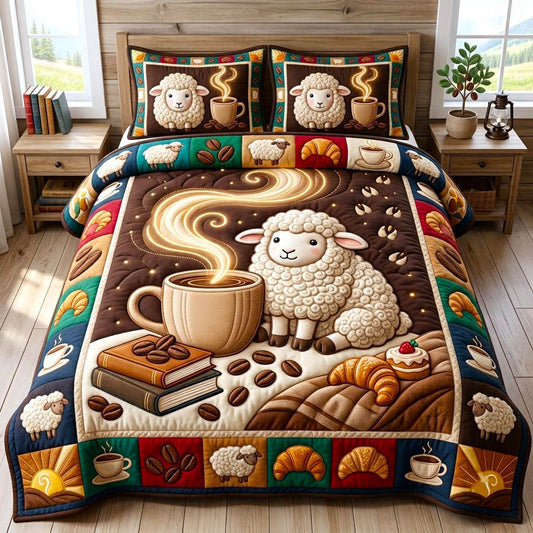 Farmhouse Sheep 3-Piece Quilted Bedding Set GFTONMU2928