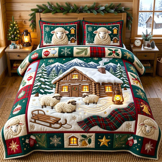 Farmhouse Sheep 3-Piece Quilted Bedding Set GFTONMU2930