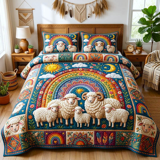 Farmhouse Sheep 3-Piece Quilted Bedding Set GFTONMU2931