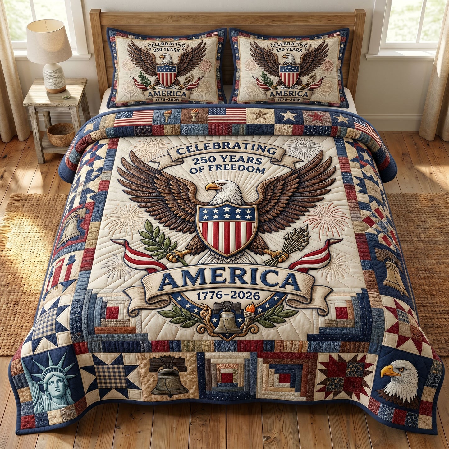 Heritage Patch 3-Quilted Bedding Set GFTONMU294