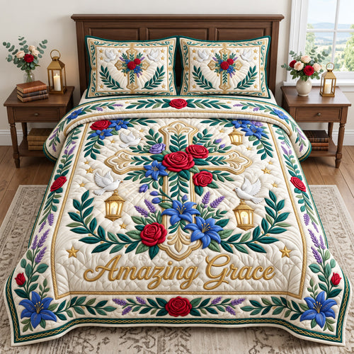 Christian Faith 3-Piece Quilted Bedding Set GFTONMU3002