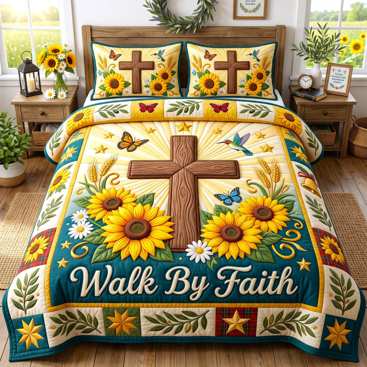 Christian Faith 3-Piece Quilted Bedding Set GFTONMU3004