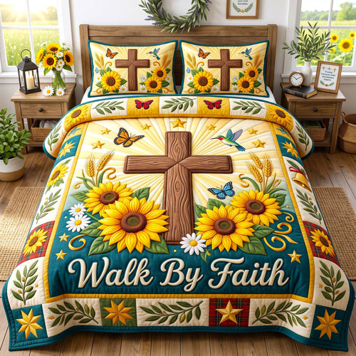 Christian Faith 3-Piece Quilted Bedding Set GFTONMU3004