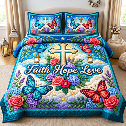 Christian Faith 3-Piece Quilted Bedding Set GFTONMU3005