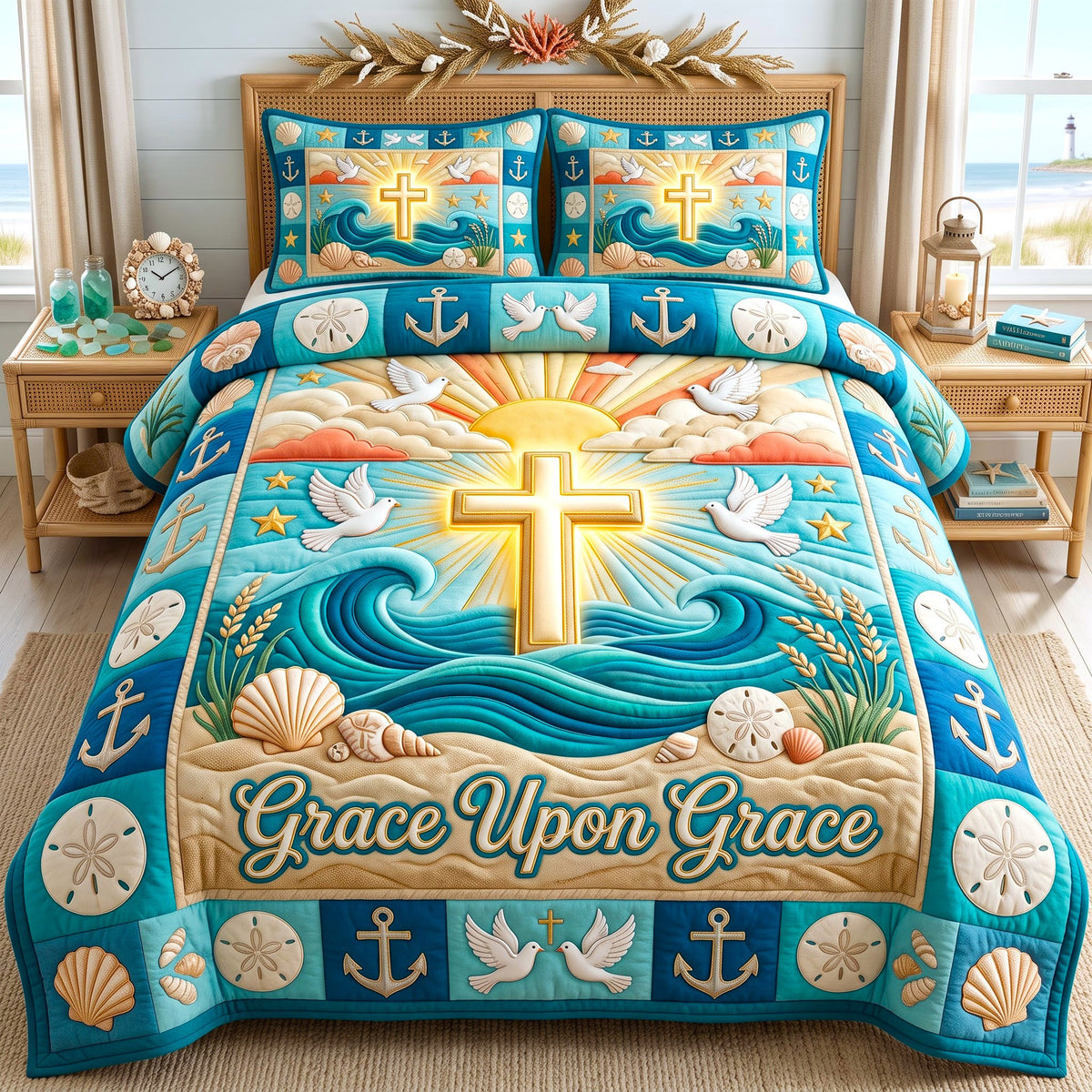 Christian Faith 3-Piece Quilted Bedding Set GFTONMU3012