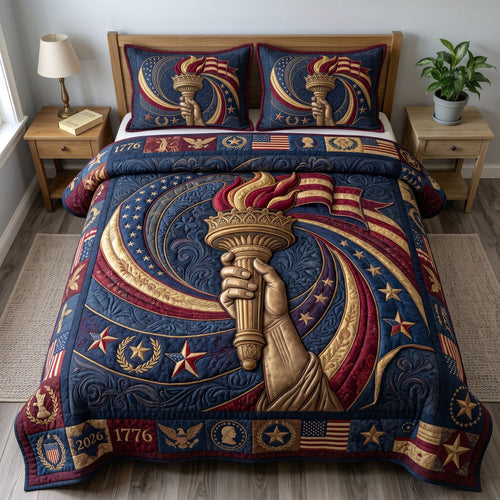 Heritage Patch 3-Quilted Bedding Set GFTONMU302