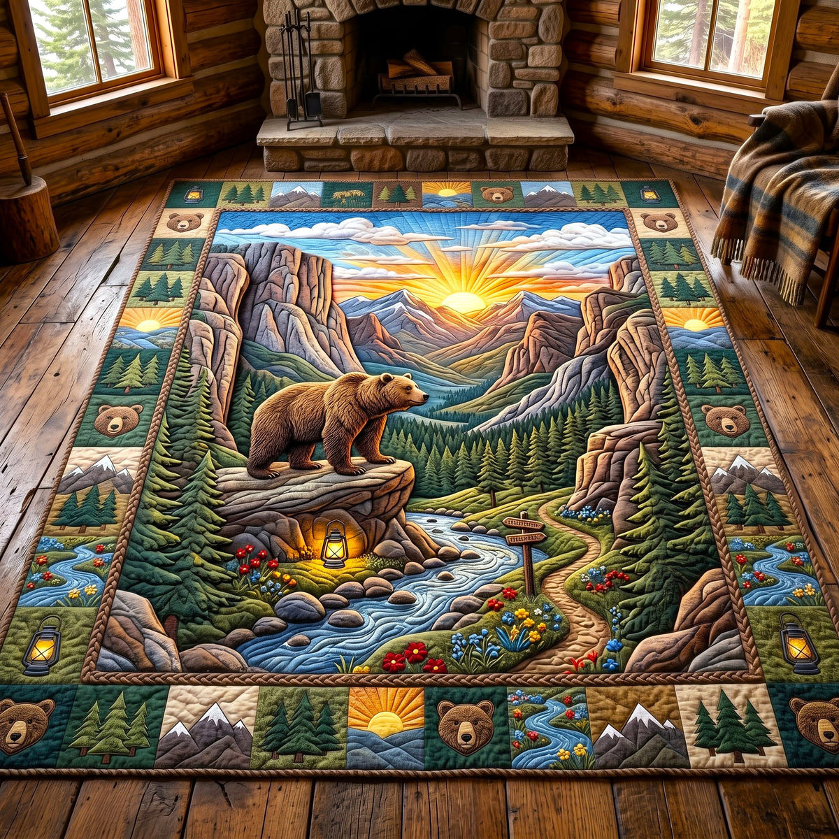 Rustic Bear Area Rug GFTONMU3043