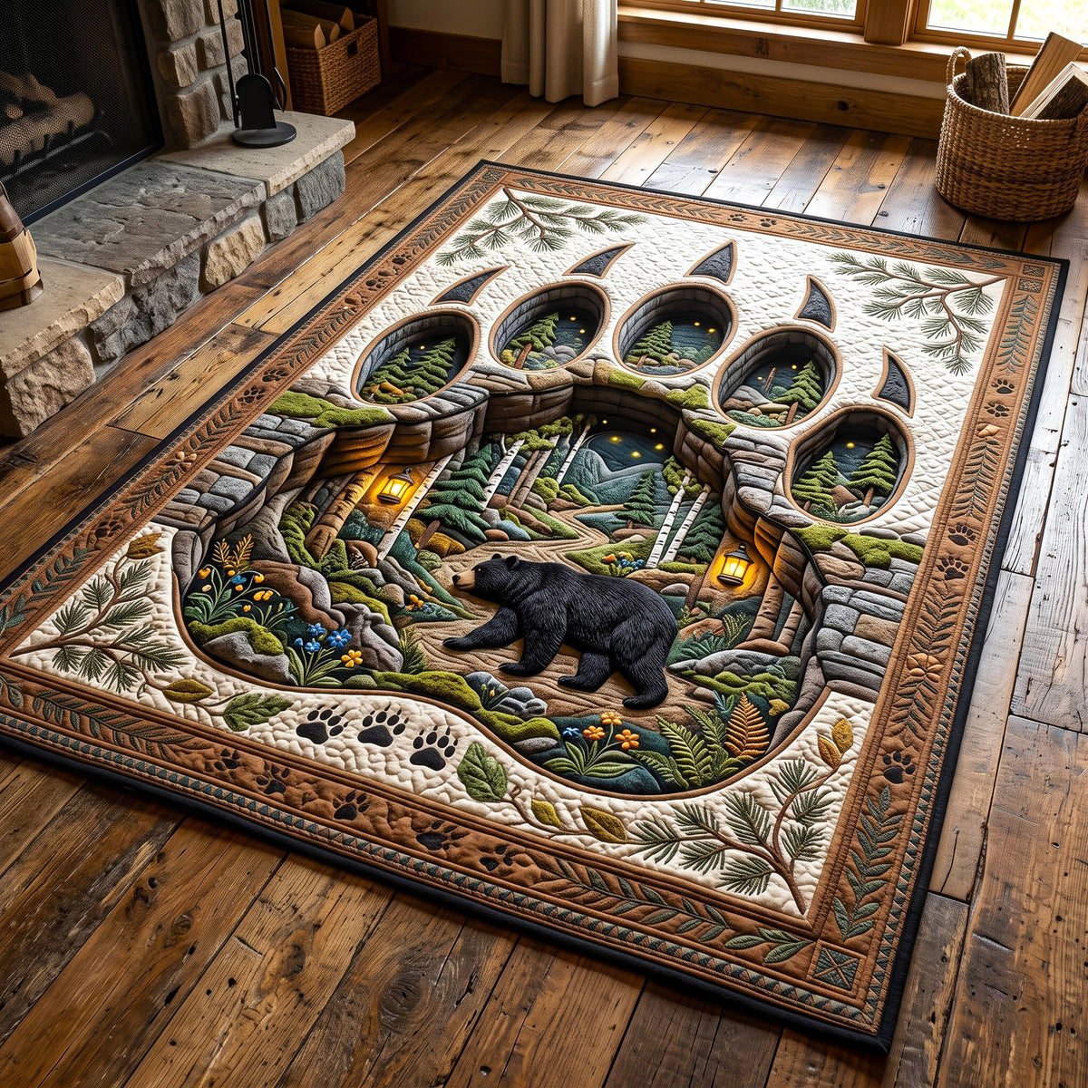 Rustic Bear Area Rug GFTONMU3048