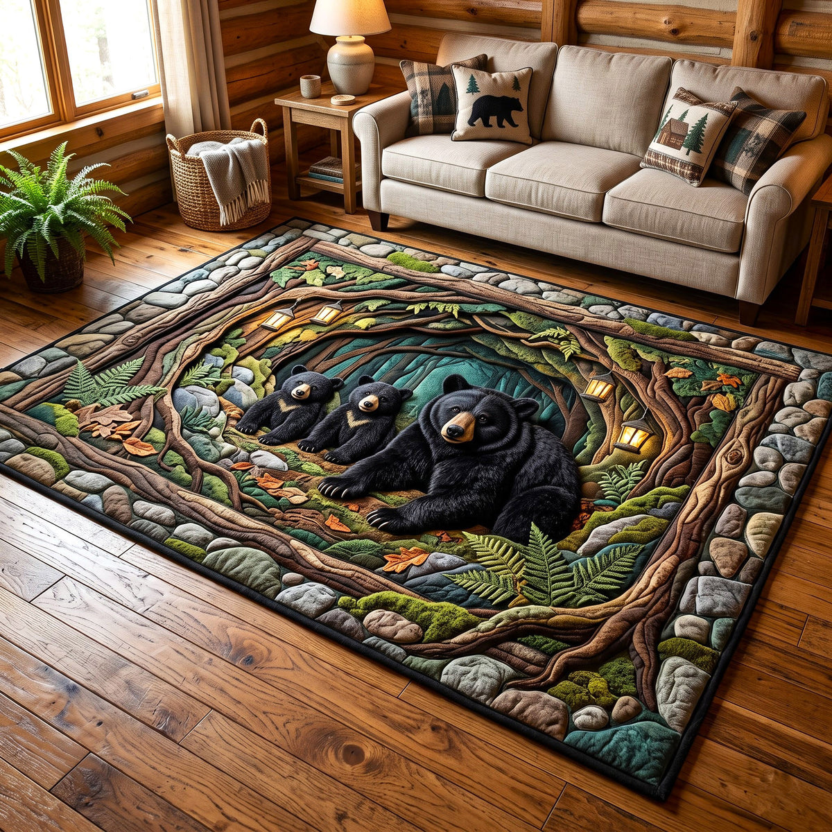 Rustic Bear Area Rug GFTONMU3049
