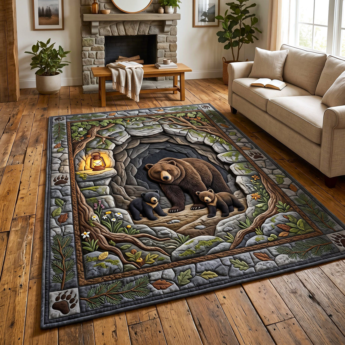 Rustic Bear Area Rug GFTONMU3051
