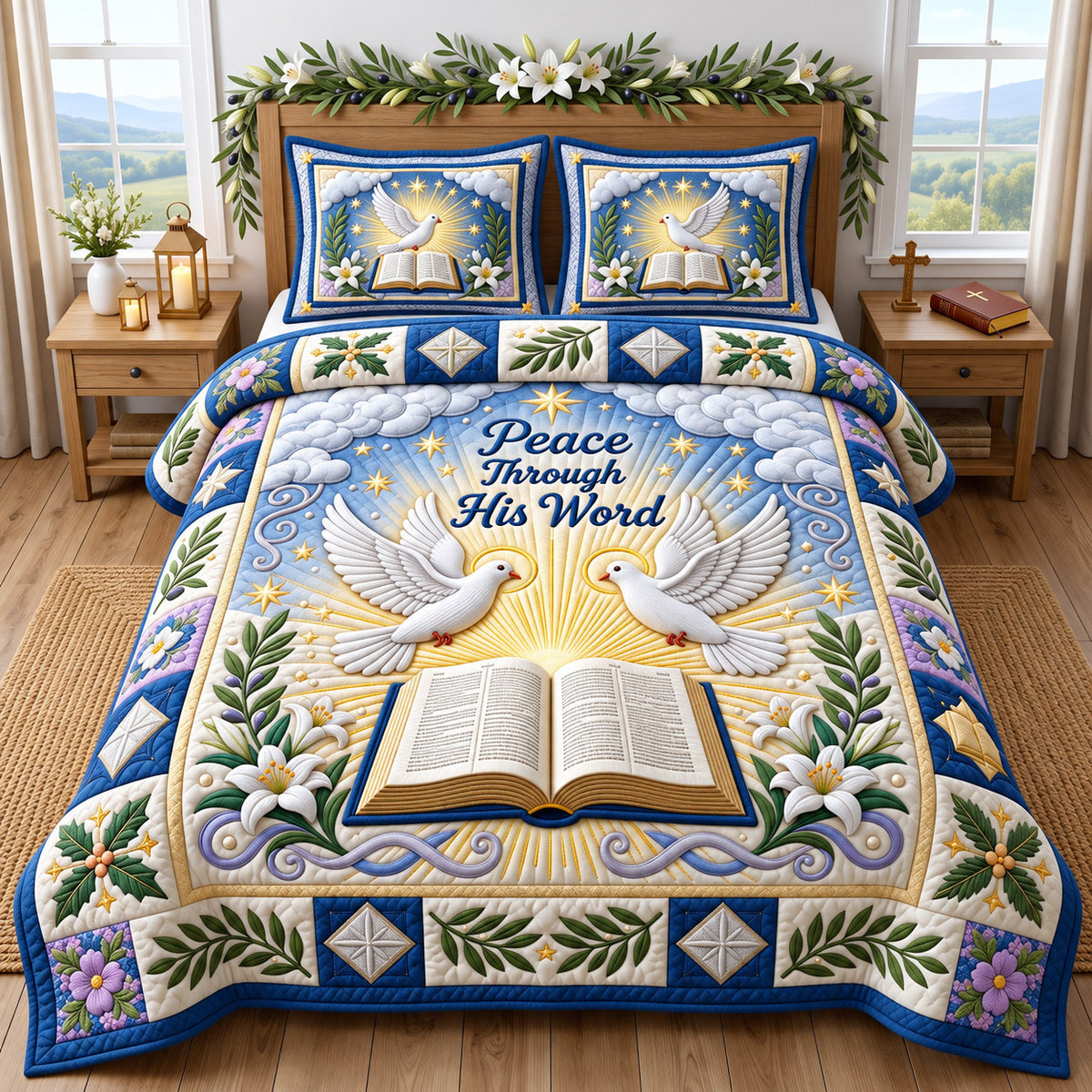 Christian Faith 3-Piece Quilted Bedding Set GFTONMU3055