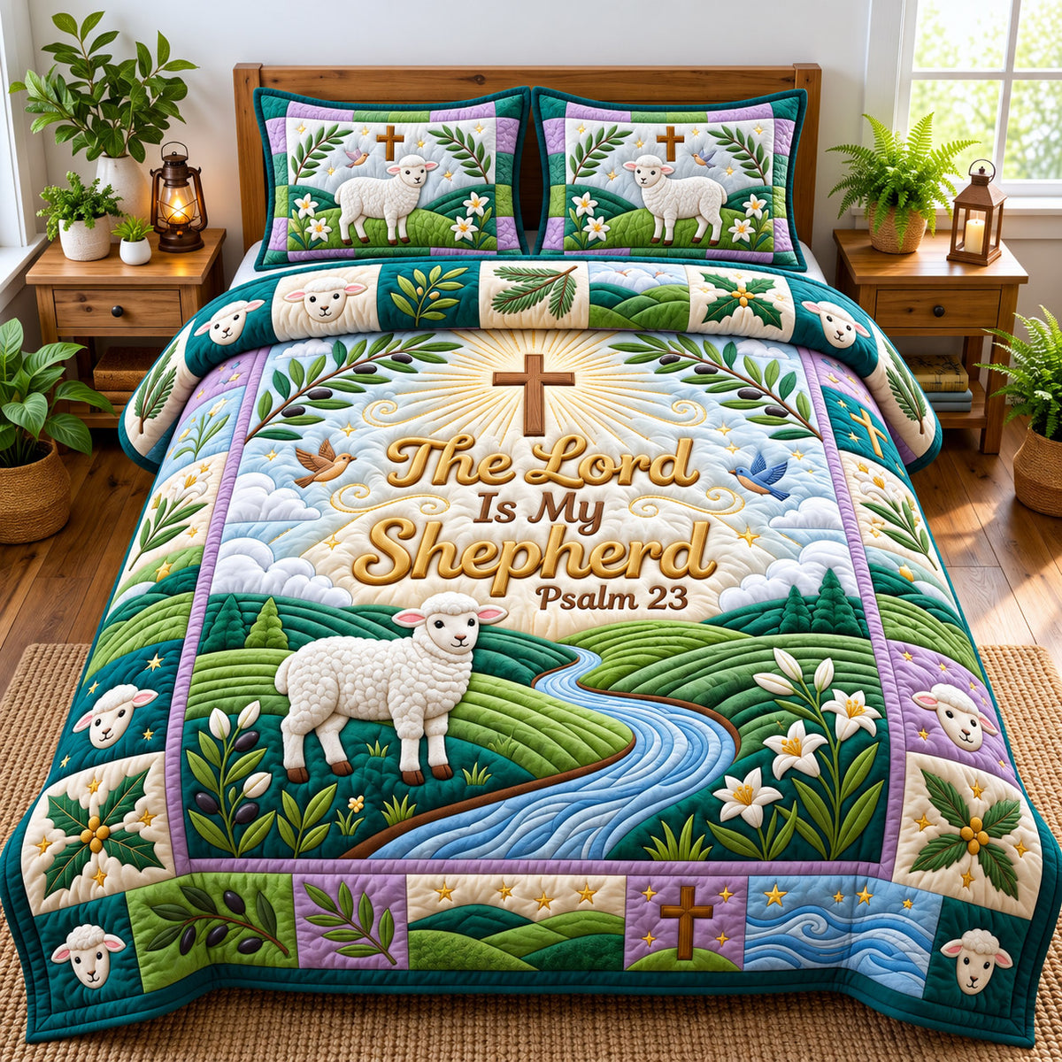 Christian Faith 3-Piece Quilted Bedding Set GFTONMU3059