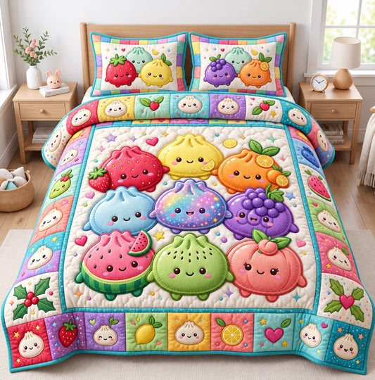 Dumpling Lover 3-Piece Quilted Bedding Set GFTONMU3071
