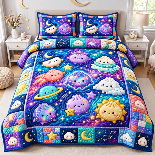 Dumpling Lover 3-Piece Quilted Bedding Set GFTONMU3072