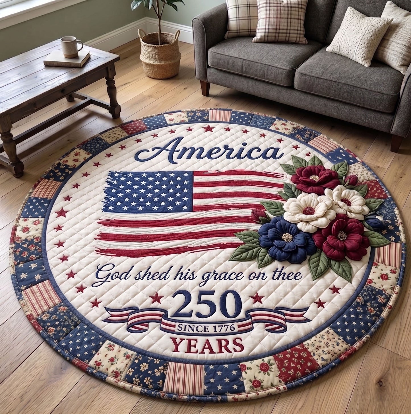 American Pride Quilted Round Mat GFTONMU31