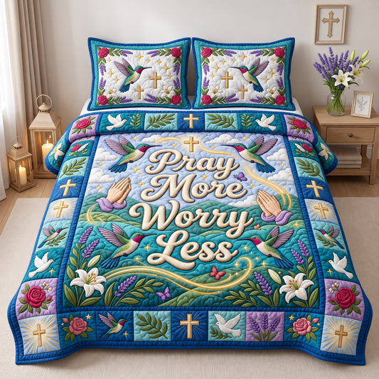 Christian Hummingbird 3-Piece Quilted Bedding Set GFTONMU3110