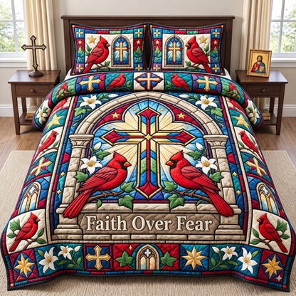 Christian Cardinal 3-Piece Quilted Bedding Set GFTONMU3114