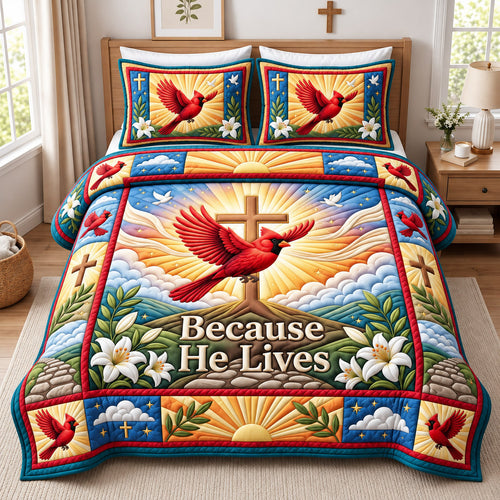 Christian Cardinal 3-Piece Quilted Bedding Set GFTONMU3115