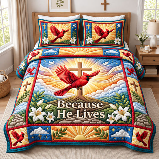 Christian Cardinal 3-Piece Quilted Bedding Set GFTONMU3115