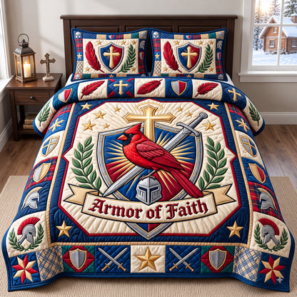 Christian Cardinal 3-Piece Quilted Bedding Set GFTONMU3116