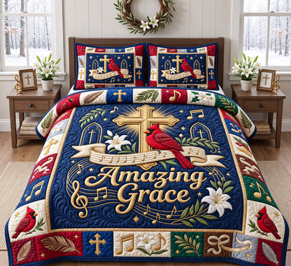 Christian Cardinal 3-Piece Quilted Bedding Set GFTONMU3118