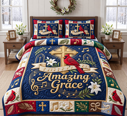 Christian Cardinal 3-Piece Quilted Bedding Set GFTONMU3118