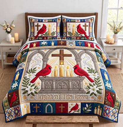 Christian Cardinal 3-Piece Quilted Bedding Set GFTONMU3119