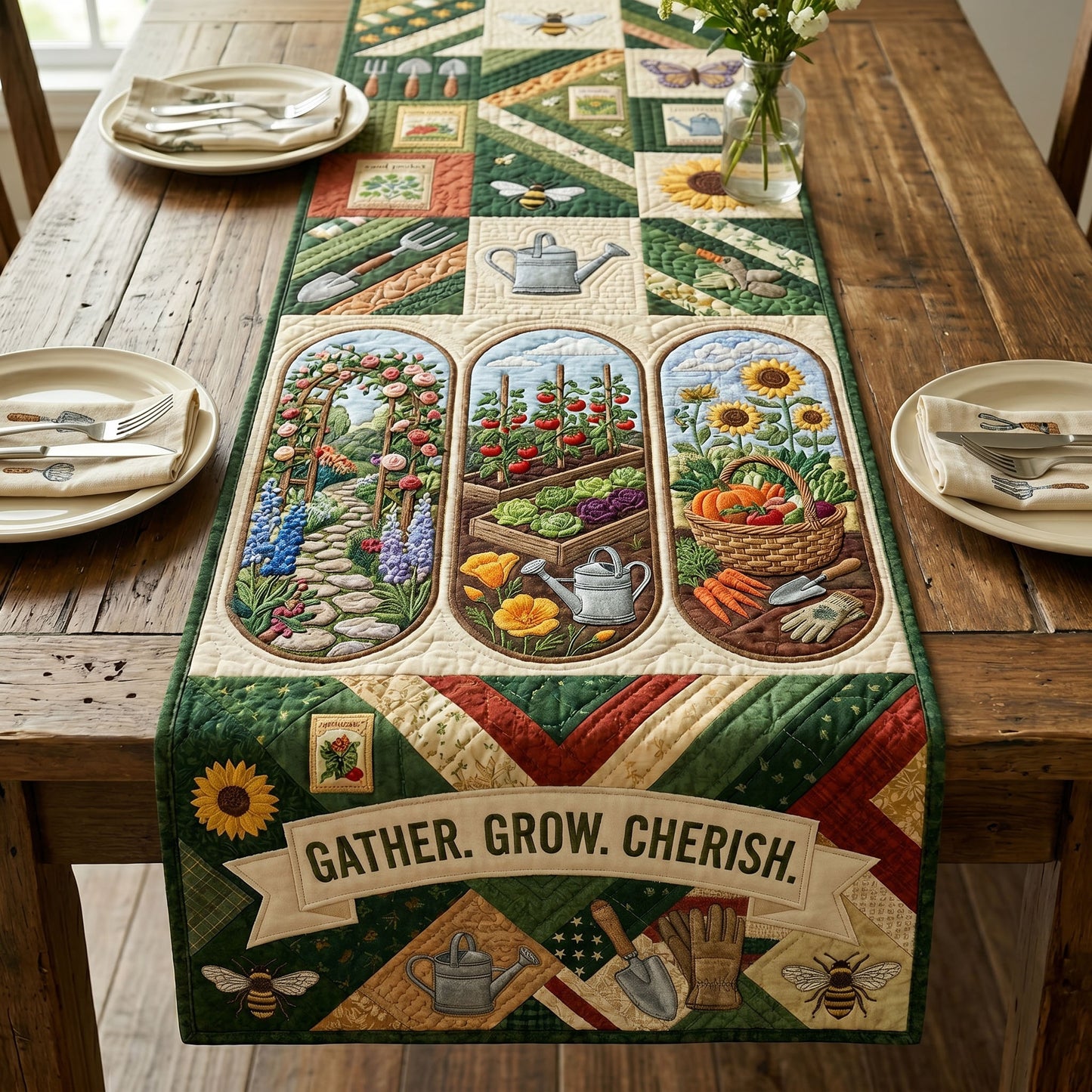 Garden Escape Quilted Table Runner GFTONMU312