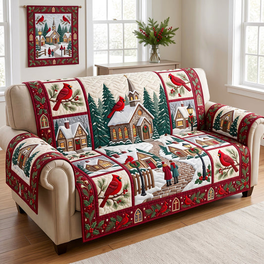 Christmas Village Quilted Sofa Cover GFTONMU3127