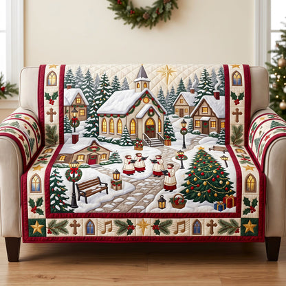 Christmas Village Quilted Sofa Cover GFTONMU3129
