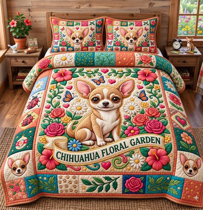 Chihuahua Lover 3-Piece Quilted Bedding Set GFTONMU3135