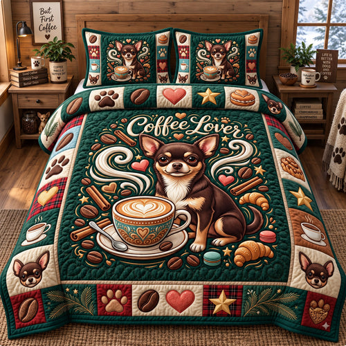 Chihuahua Lover 3-Piece Quilted Bedding Set GFTONMU3137