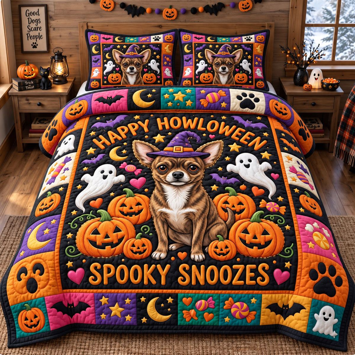 Chihuahua Lover 3-Piece Quilted Bedding Set GFTONMU3139