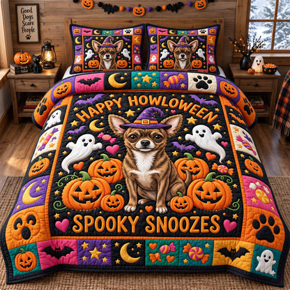 Chihuahua Lover 3-Piece Quilted Bedding Set GFTONMU3139