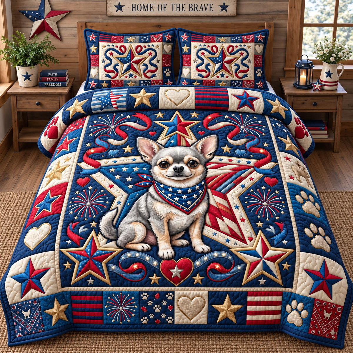 Chihuahua Lover 3-Piece Quilted Bedding Set GFTONMU3140