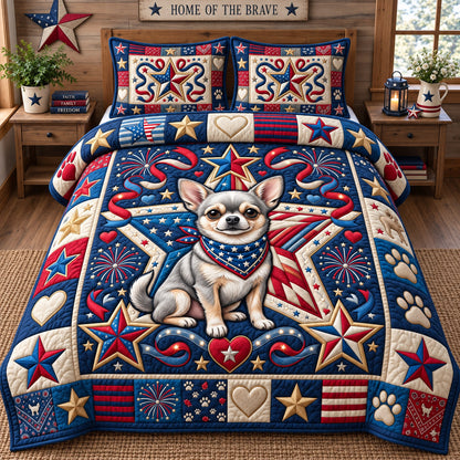 Chihuahua Lover 3-Piece Quilted Bedding Set GFTONMU3140
