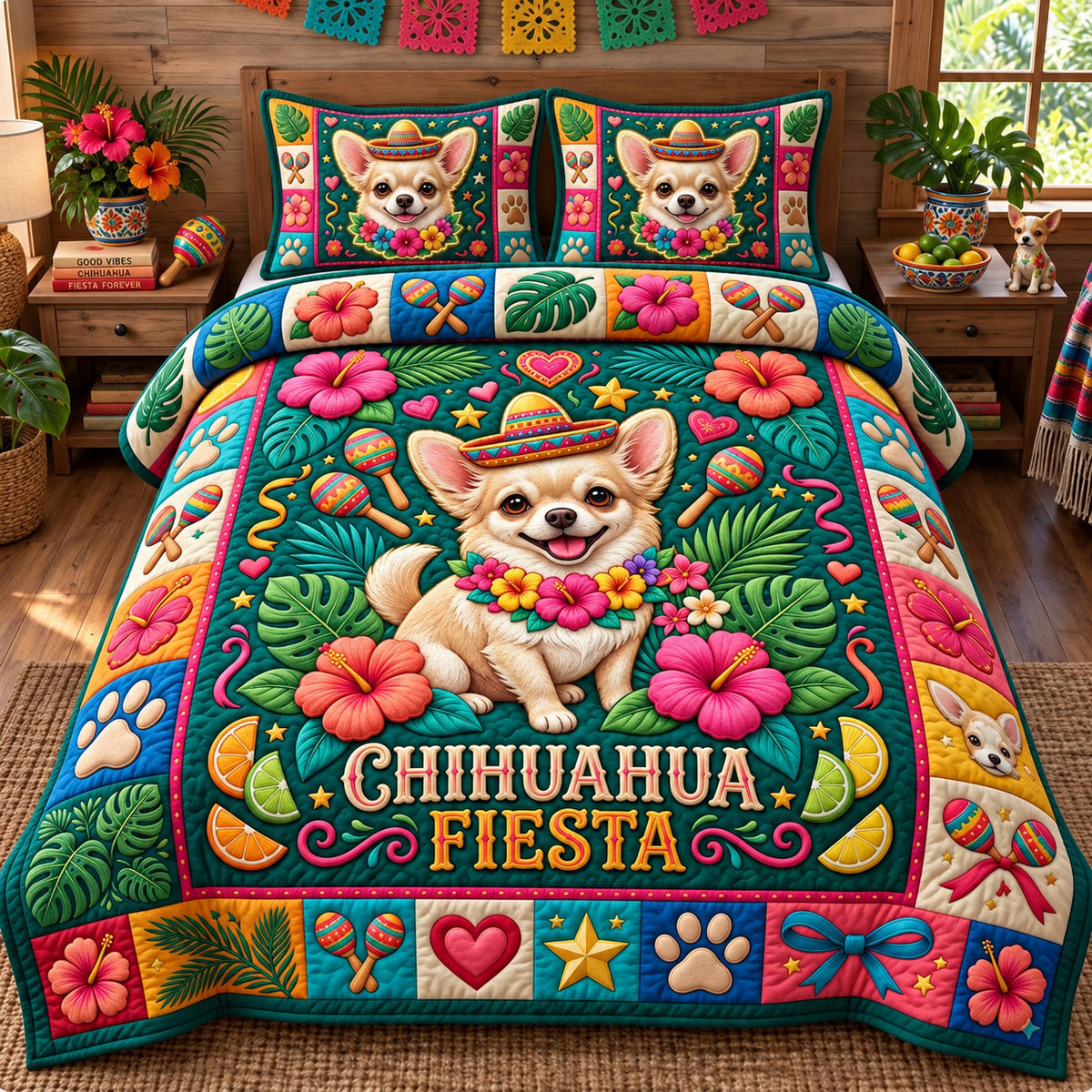 Chihuahua Lover 3-Piece Quilted Bedding Set GFTONMU3141