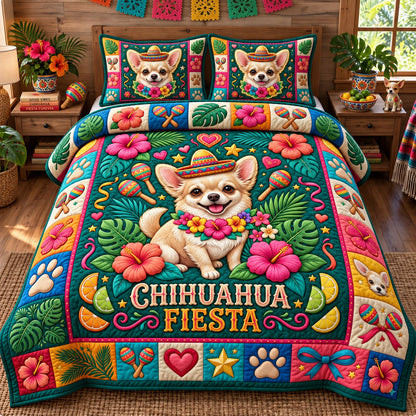 Chihuahua Lover 3-Piece Quilted Bedding Set GFTONMU3141