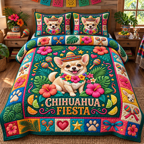 Chihuahua Lover 3-Piece Quilted Bedding Set GFTONMU3141