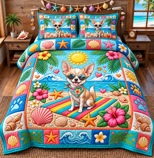 Chihuahua Lover 3-Piece Quilted Bedding Set GFTONMU3143