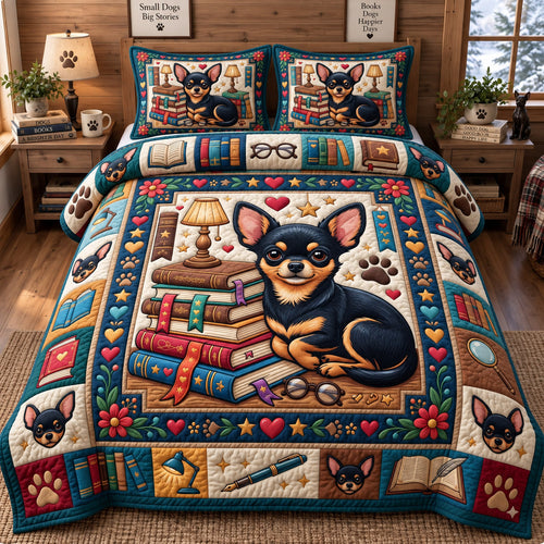 Chihuahua Lover 3-Piece Quilted Bedding Set GFTONMU3144