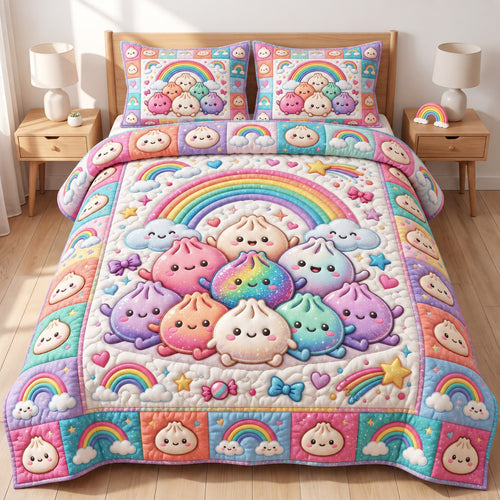Dumpling Lover 3-Piece Quilted Bedding Set GFTONMU3145