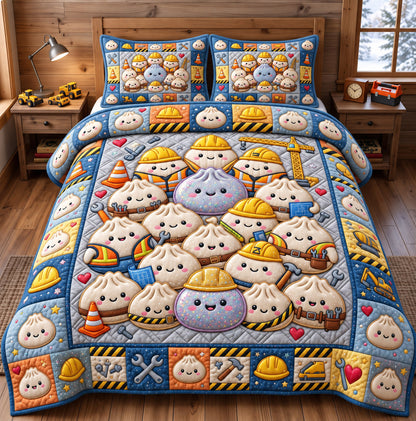 Dumpling Lover 3-Piece Quilted Bedding Set GFTONMU3146